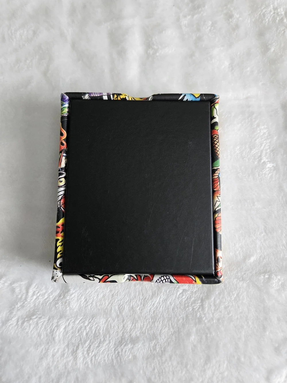 Ed Hardy Black Pebbled Leather Bi-Fold Wallet With Gift Case